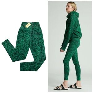 Ragdoll LA Apple Green Leopard Leggings NWT Size Small